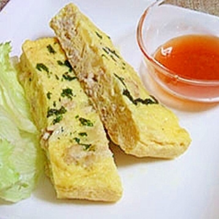 鶏ひき肉の蒸し玉子焼き